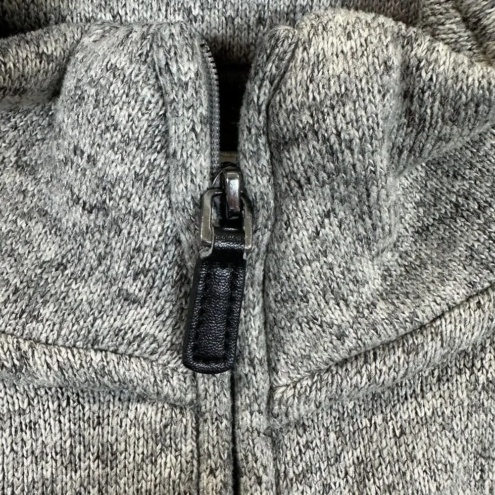 Wrangler Authentics 1/4 Zip Fleece Pullover Mens Medium Gray Sweater